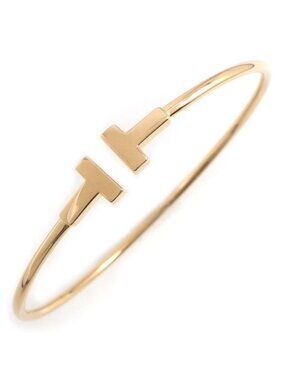 Tiffany & Co Bangle T Wire Narrow 18k Pink Gold Bracelet